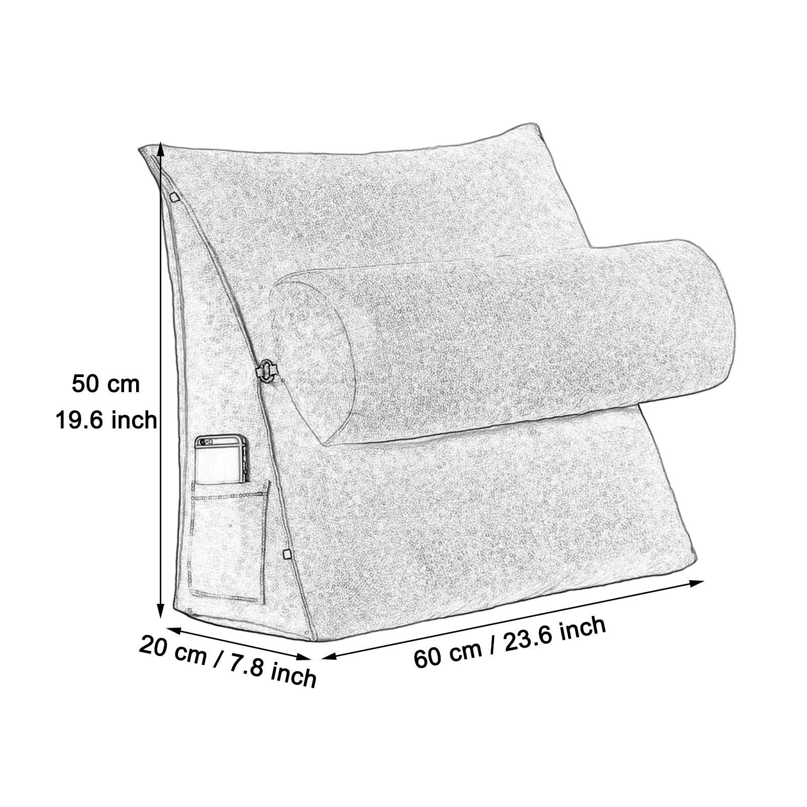 Coonoor Keilkissen Dreieckiges Keilkissen für Bett und Sofa, Komfortables Rückenkissen, weiches Stützkissen zum Lesen und Entspannen