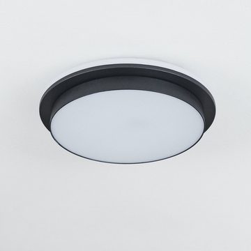hofstein Außen-Deckenleuchte moderne Deckenlampe aus Metall/Kunststoff in Schwarz/Weiß, LED fest integriert, Lichtfarbe änderbar über Schalter, unterschiedlich schaltbar, IP54