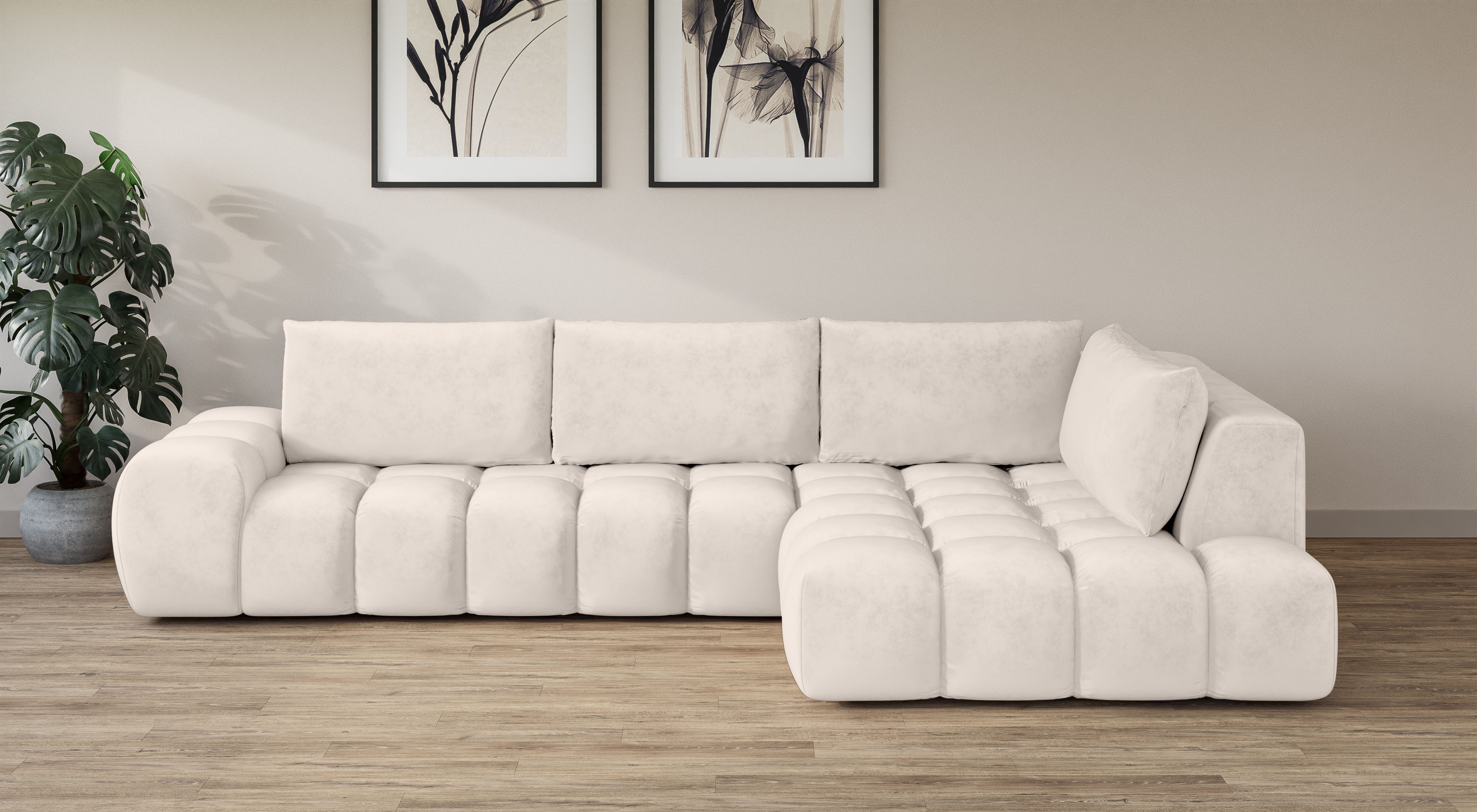 INOSIGN Ecksofa "AZITA Designsofa, elegant und bequem L-Form, Bubble-Optik" günstig online kaufen