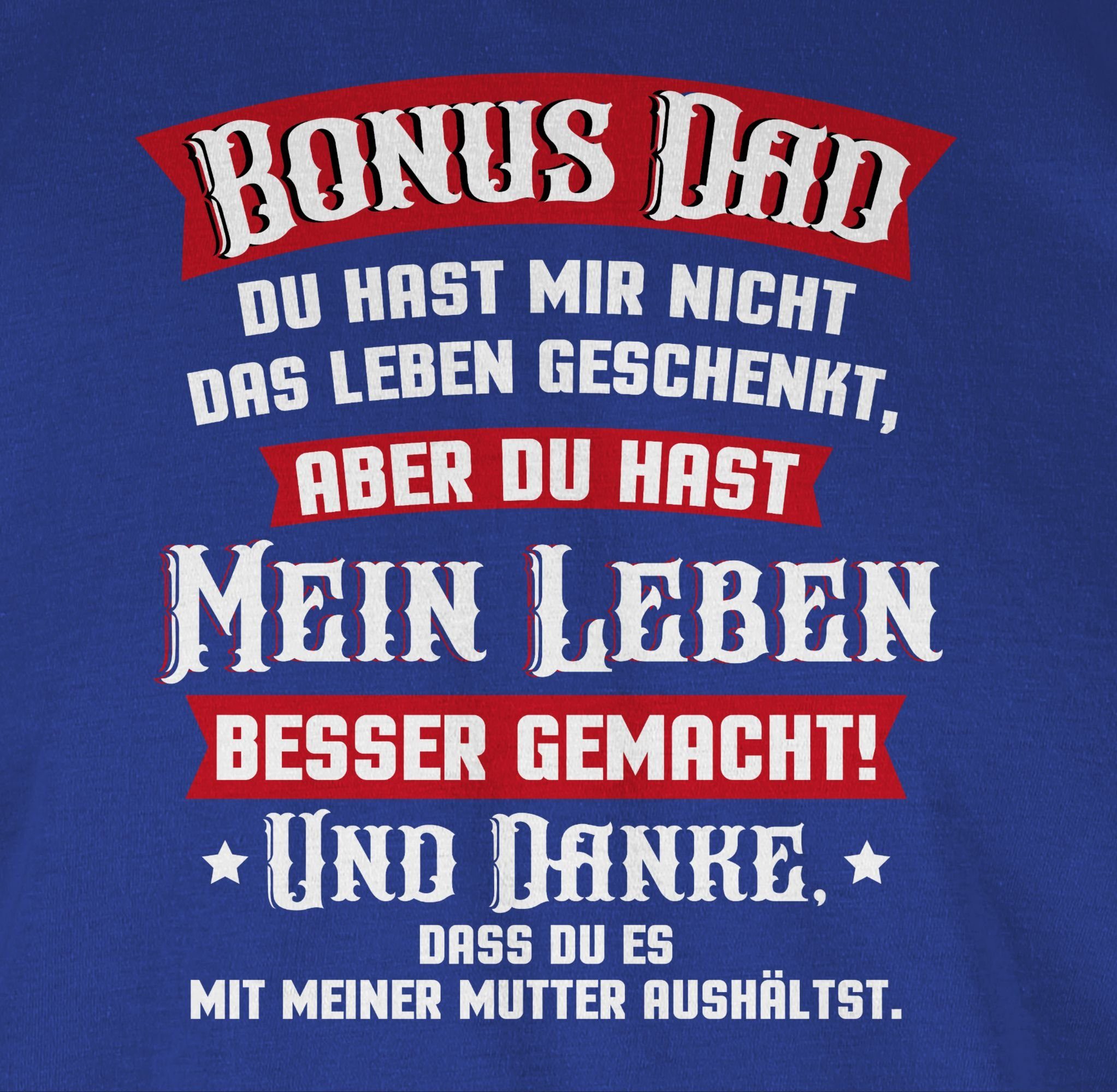 Shirtracer T-Shirt Bonus Dad 02 Geschenk Papa - Vatertag Royalblau rot/weiß für