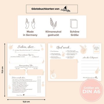 CreativeRobin Hochzeitskarte Hochzeitsspiel & Gästebuch-Karten für 50 Gäste I Pampasgras Design