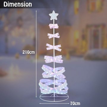 KOMFOTTEU Künstlicher Weihnachtsbaum LED, mit 341 LED-Lichtern & 34 Beleuchtungsmodi, 210cm