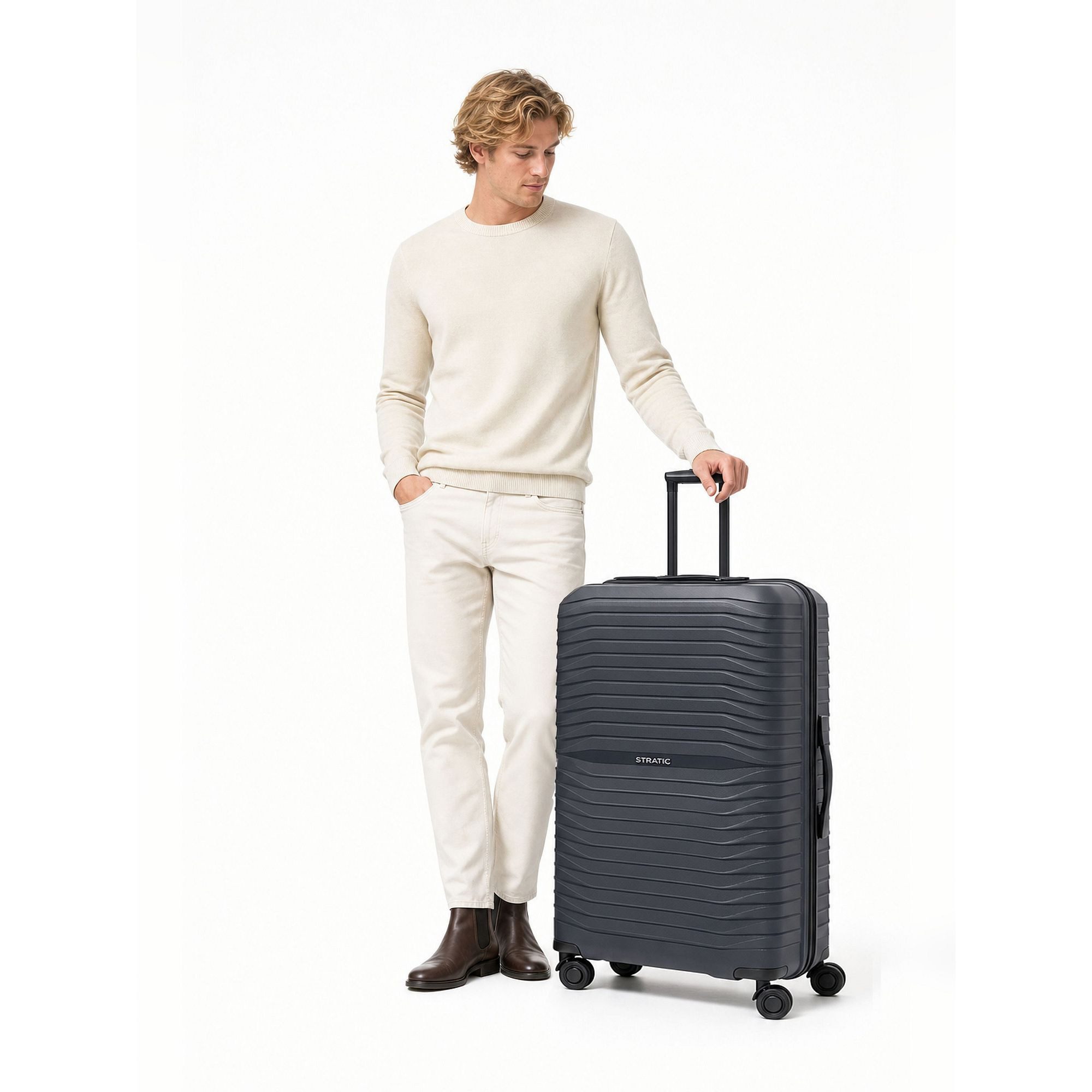 Stratic Hartschalen-Trolley Shine, 4 Rollen, Polypropylen