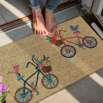 Fußmatte Fußmatte Kokos Fahrräder, relaxdays, Höhe: 15 mm