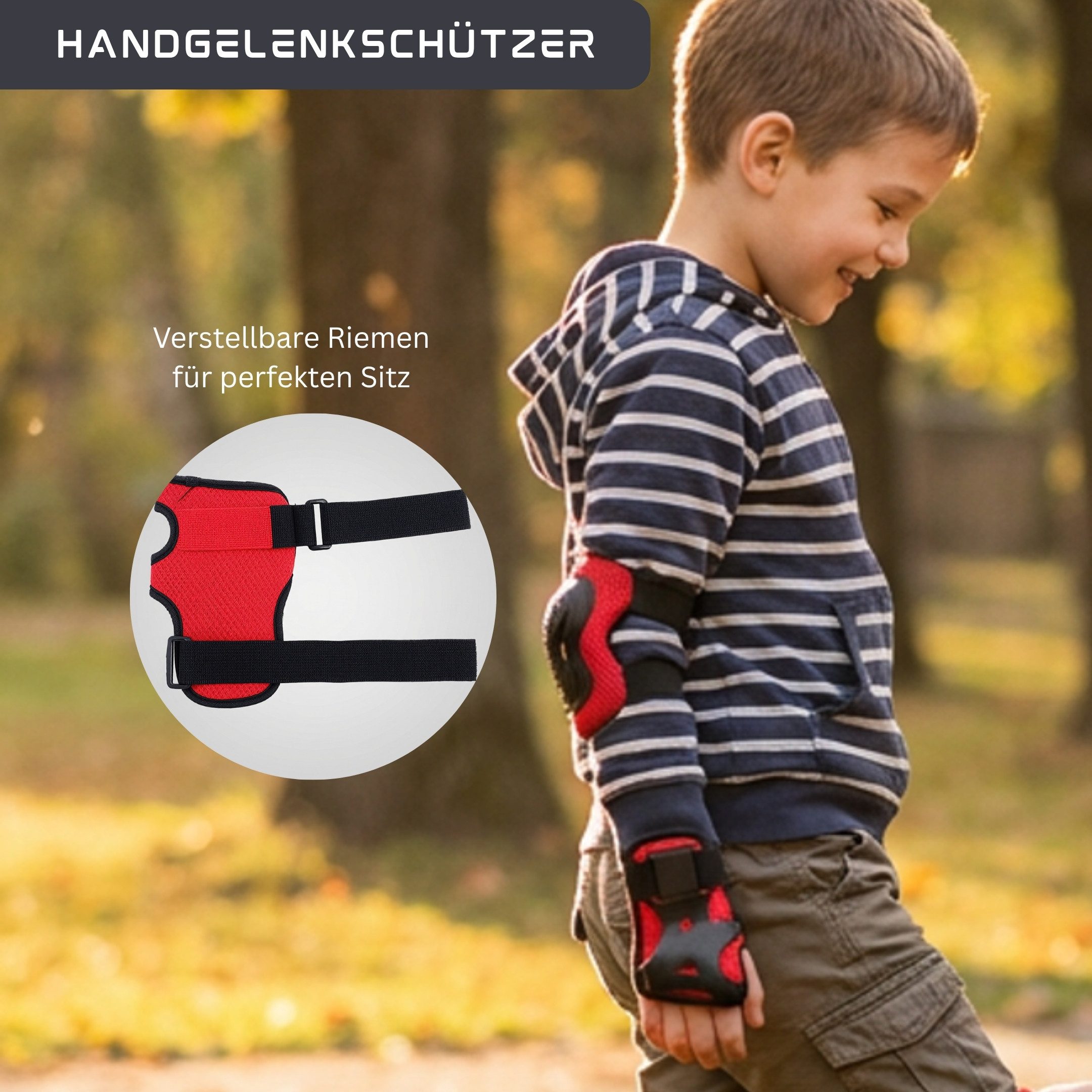 Endless Inlineskates EL1028 Schutzausrüstung zum Skaten, Radfahren und Skateboarden, (1 Paar Ellenbogen, 1 Paar Handgelenk- und 1 Paar Knieschützer, Ellenbogen- und Handgelenkschützern, für perfekte Passform), Mit verstellbaren Gurten