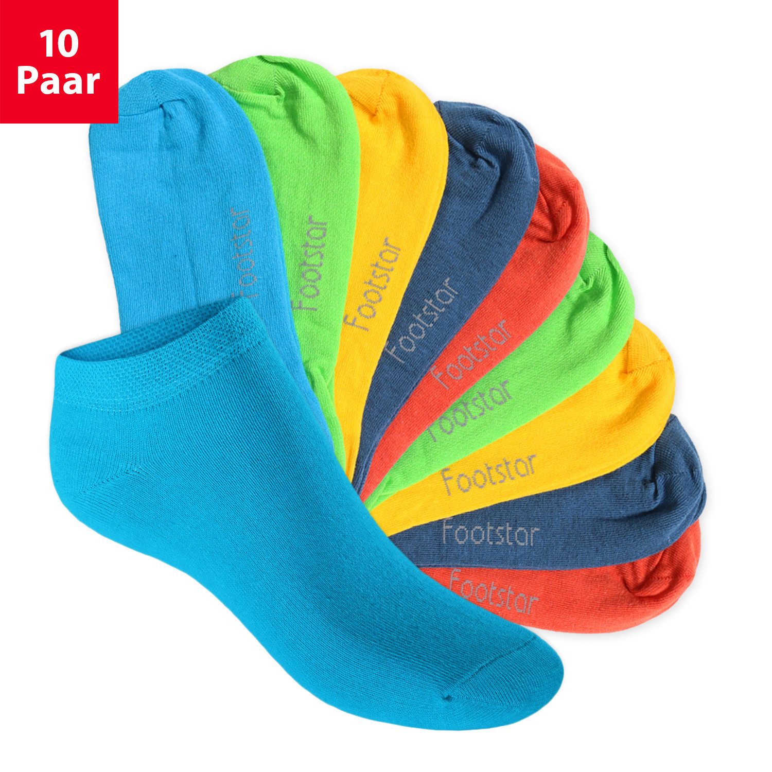 Footstar Sneakersocken EVERYDAY! Kinder Sneaker Socken (10 Paar) Kurze Socken für Kids (10-Paar)