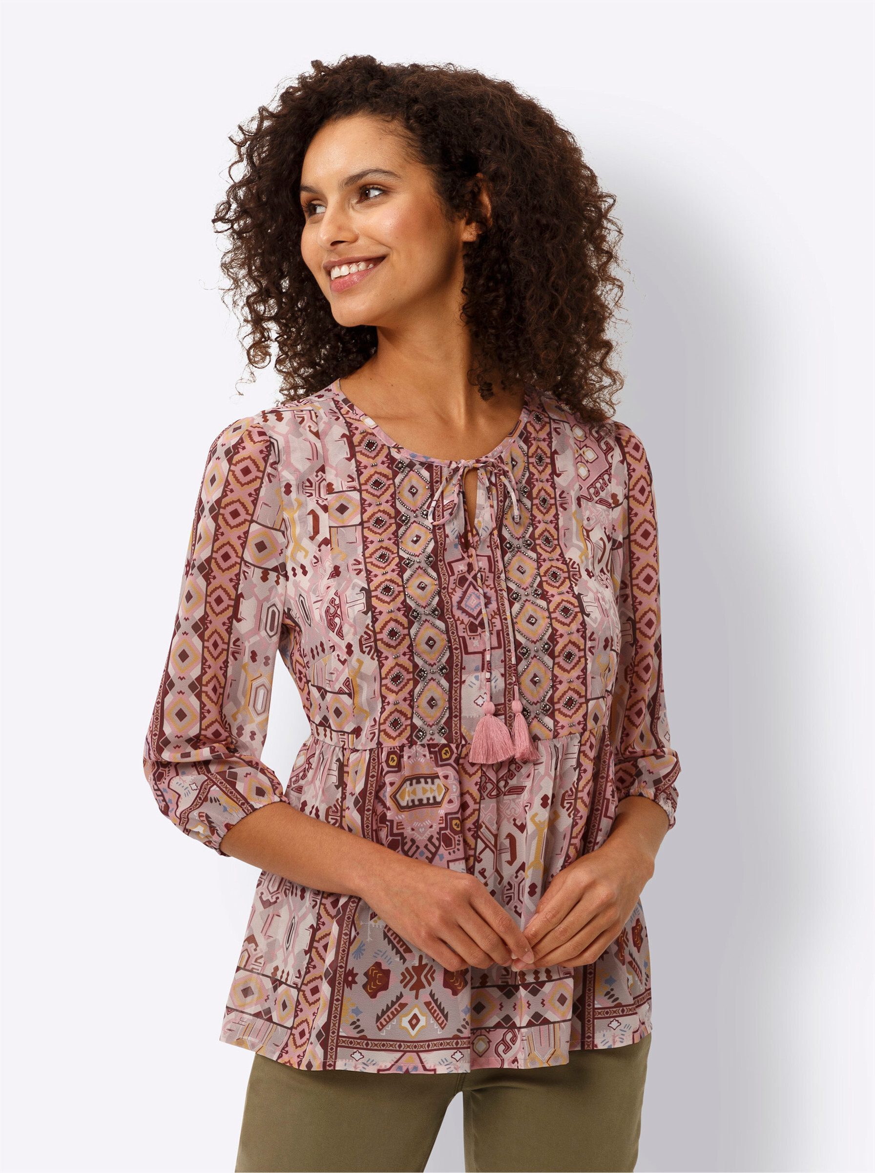 Klassische Bluse Druckbluse
