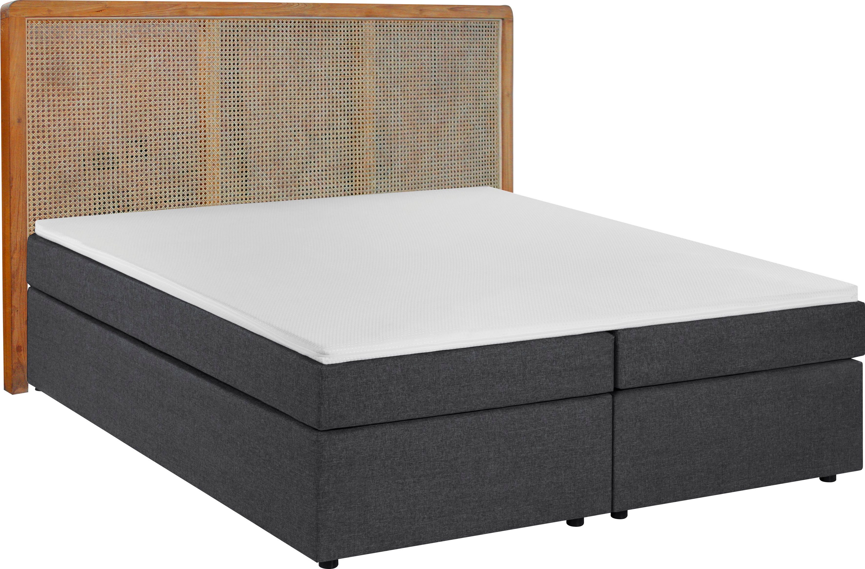 SIT Boxspringbett, Mit Rattan-Kopfteil. € 2.099,99