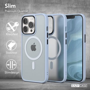 EAZY CASE Handyhülle Outdoor Case MagSafe Matt für Apple iPhone 13 Pro 6,1 Zoll, Backcover magnetisch Schutzhülle mit Kameraschutz mit MagSafe Hellblau