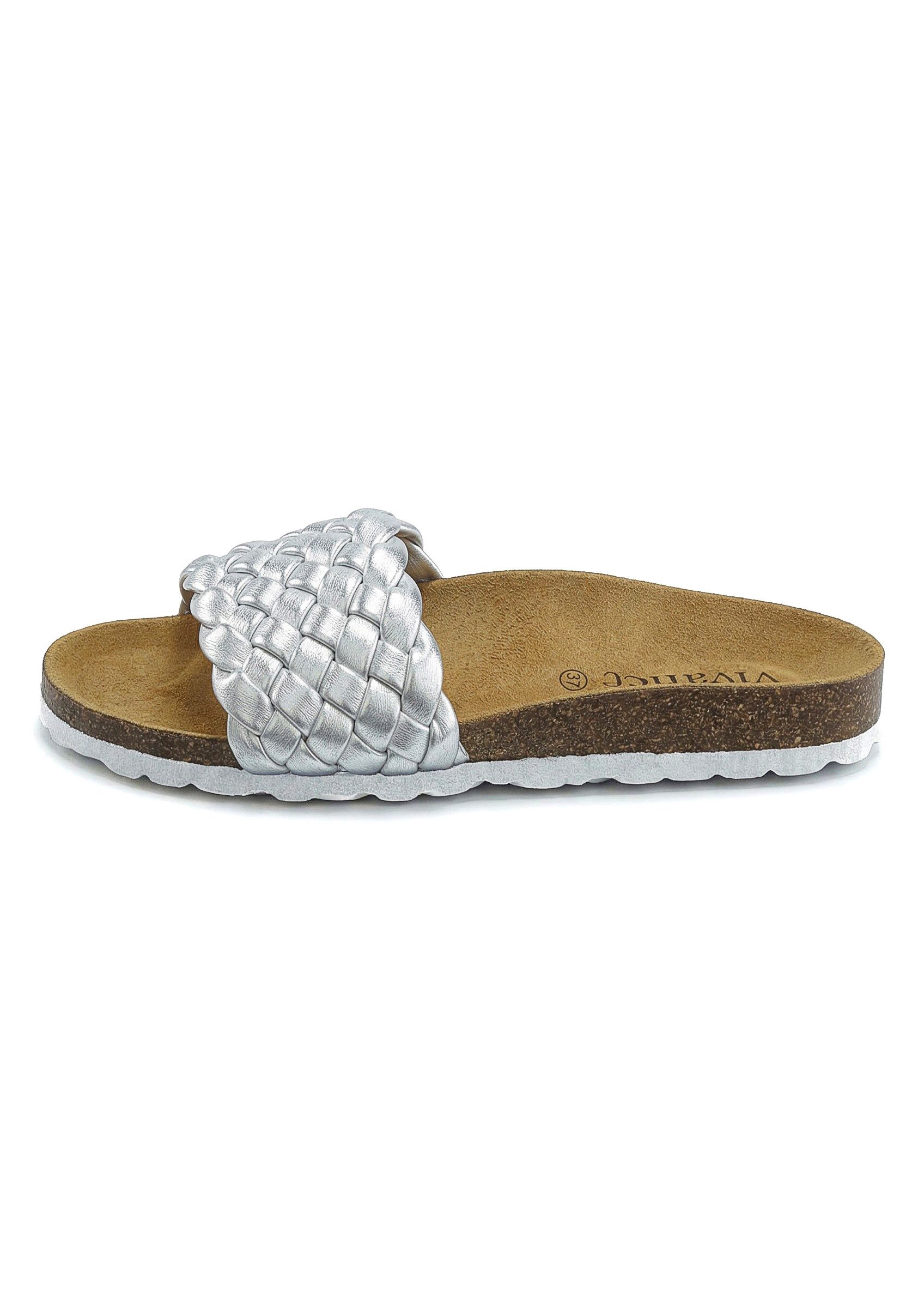 Vivance Mule, Sandale, offener Schuh, Sommerschuh, Pantolette NEU mit komfortablem Korkfußbett & weicher Innensohle aus Leder