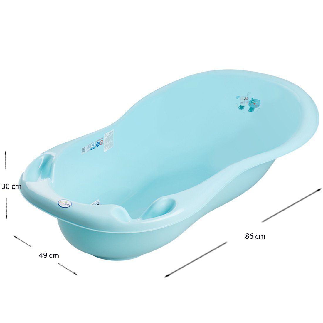 SET Badesitz+ Baby, Ständer Tega-Baby Babybadewanne Ständer CAT Made in AB Europe), Wanne+ Abflussset - Töpfchen+ Ablauf DOG Set+ -Wanne + (Premium.set Teile 4 & Grau-