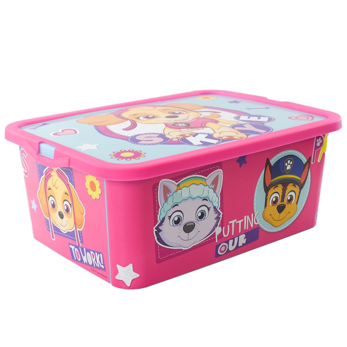 Stor Stapelbox Spielkiste PawPatrol ca. 40 x 29 x 16 cm Aufbewahrungsbox SKYE 13L, stapelbar