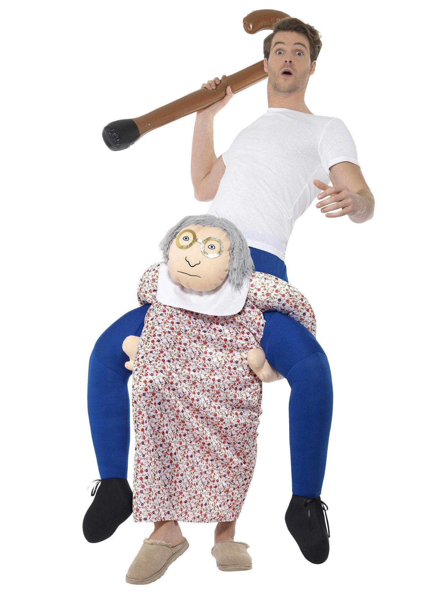Smiffys Kostüm Carry Me Oma Karneval Faschingskostüm Damen Herren, Wenn Dich Großmutter auf den Arm nimmt ...