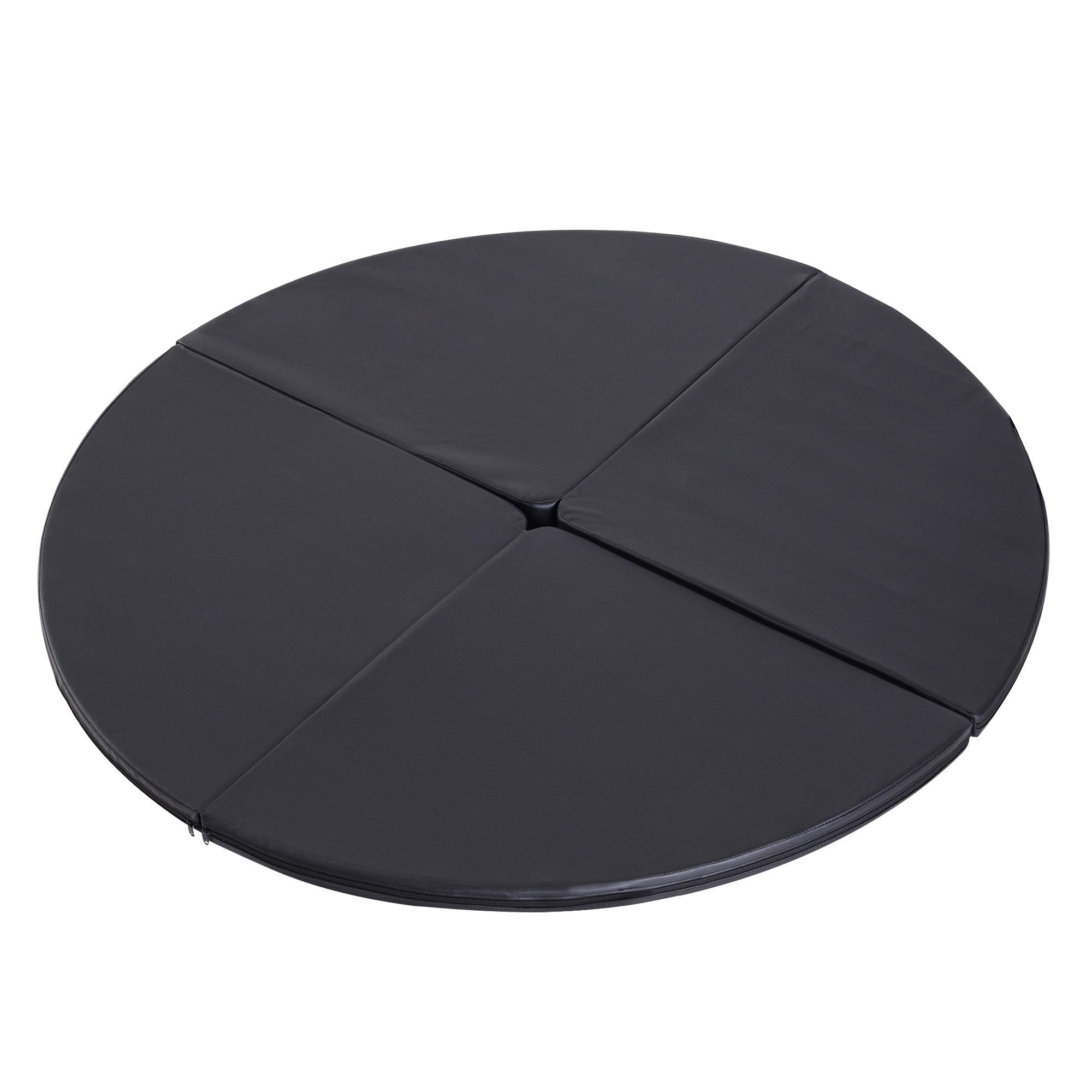 BlingBin Fitnessmatte Pole-Dance-Matte, 5 cm dicke runde Kunststoff-Matte, Faltbar (1er Set, 1-St., 150cm x 150cm x 5cm), für Pole-Dance-Übungen, Gymnastik, Yoga, Hellgrau