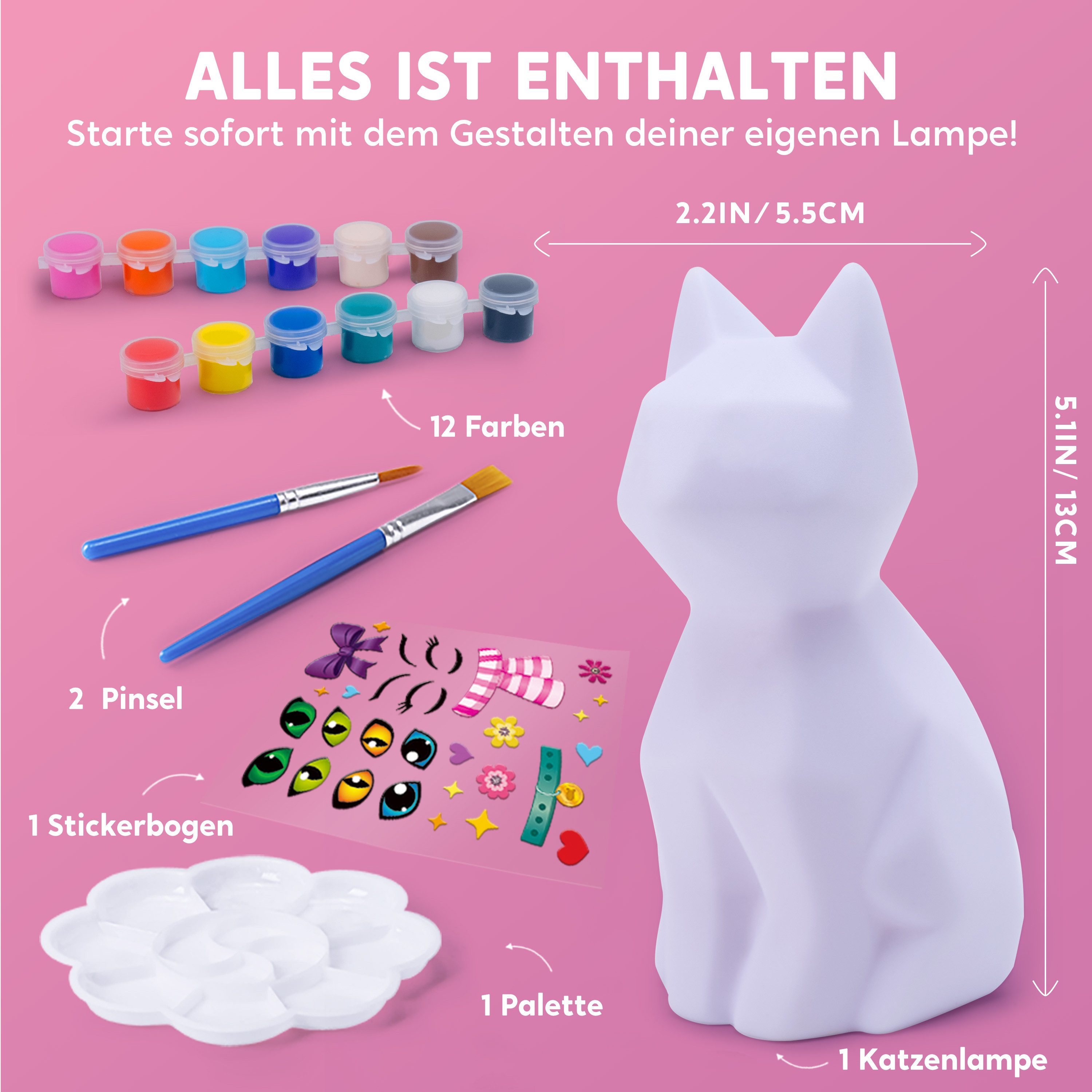 Klever Kits Bastelscheren Klever Kits Katze Lampe Bastelset Kinder ab 6+ jahre, (1-tlg)