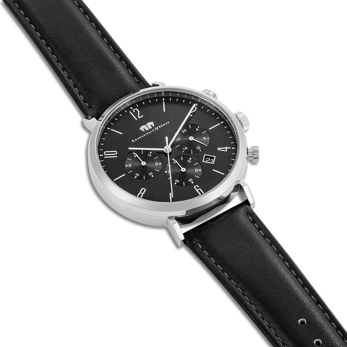 Rhodenwald & Söhne Chronograph Arakon schwarz Arakon, mit Echtleder-Armband