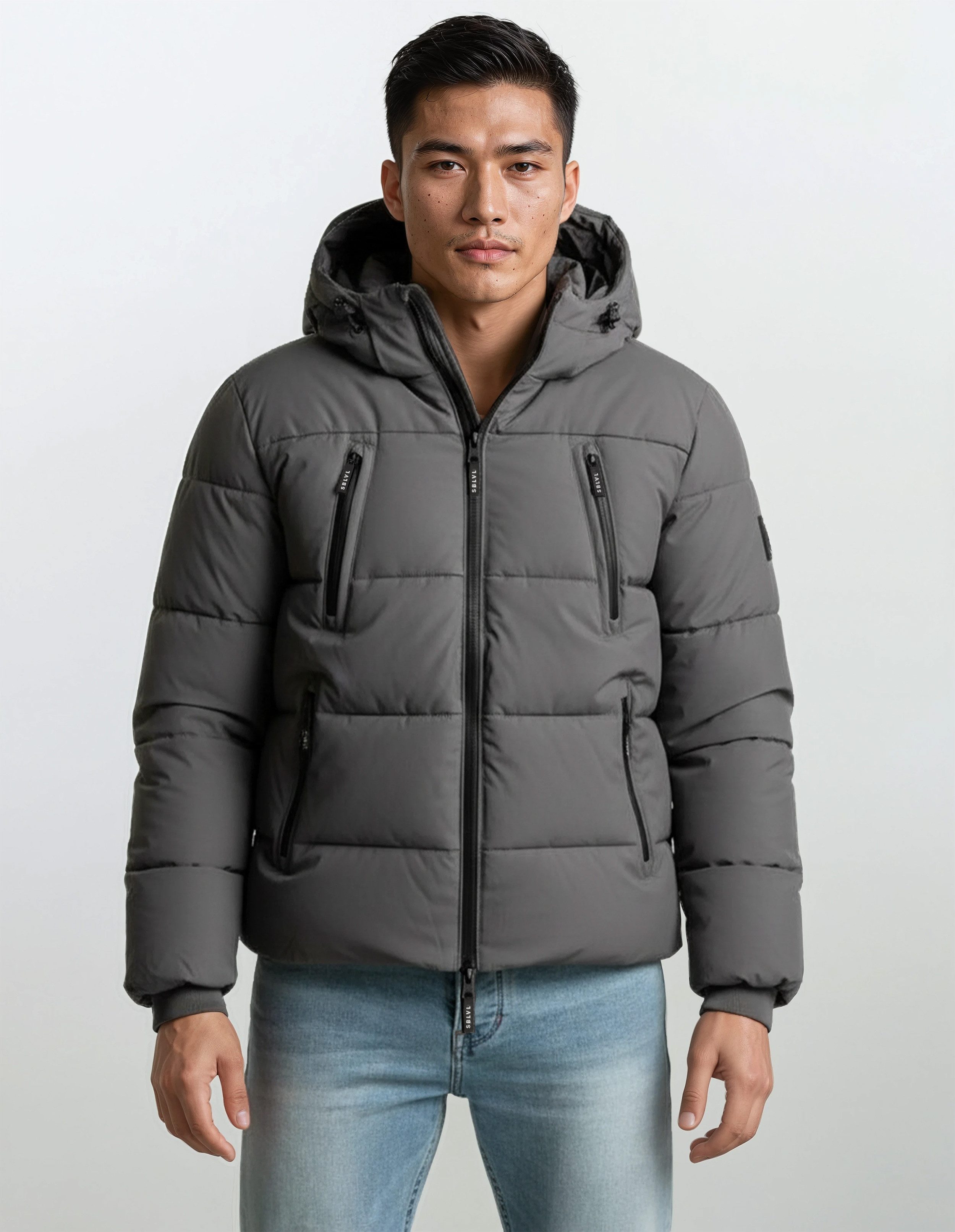 SUBLEVEL Steppjacke Herren Winterjacke Übergangsjacke Jacke Warm Modern mit Kapuze