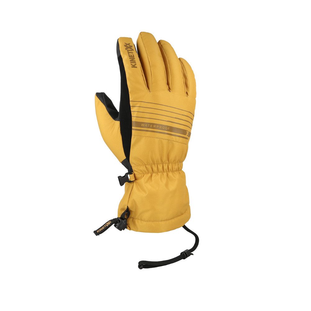Kinetixx Skihandschuhe KinetiXx Baseo Skihandschuh Herren – wasserdicht & warm (In Schwarz, Olive & Mustard) Grip, Kälteschutz, Touchscreen kompatibel, Wasserdicht