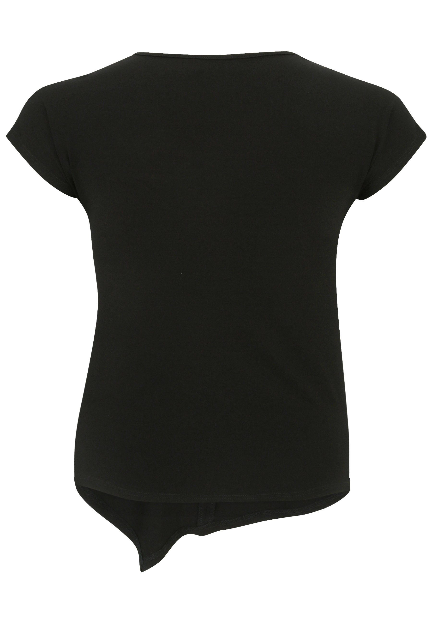 Saum BLACK Doris Streich T-Shirt mit asymmetrischem