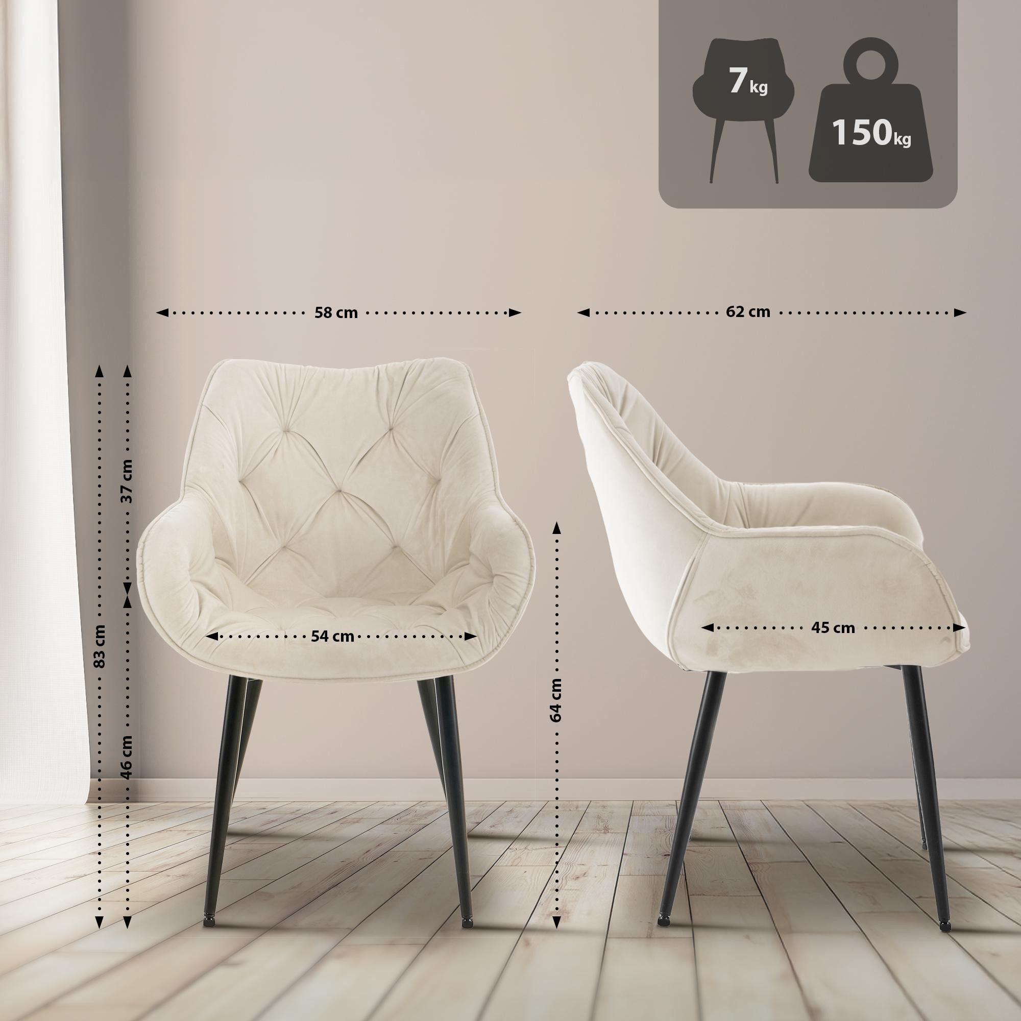 CLP Esszimmerstuhl Tanna Samt (2er Set), günstig online kaufen