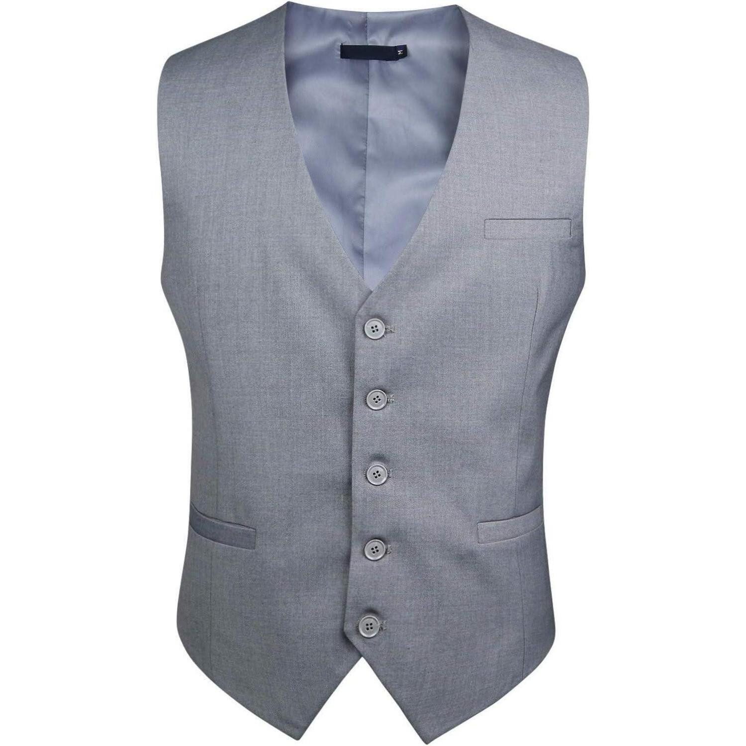 LuxusKollektion Krawatte Anzugweste Herren Hochzeit Business Taschen 4XL Hellgrau