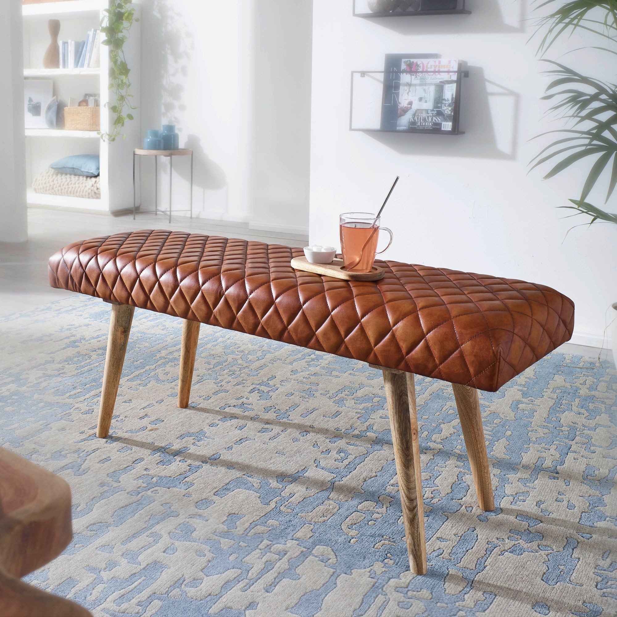 furnicato Bank Esszimmerbank Braun 115x53x38 cm Vollholz (1-St)