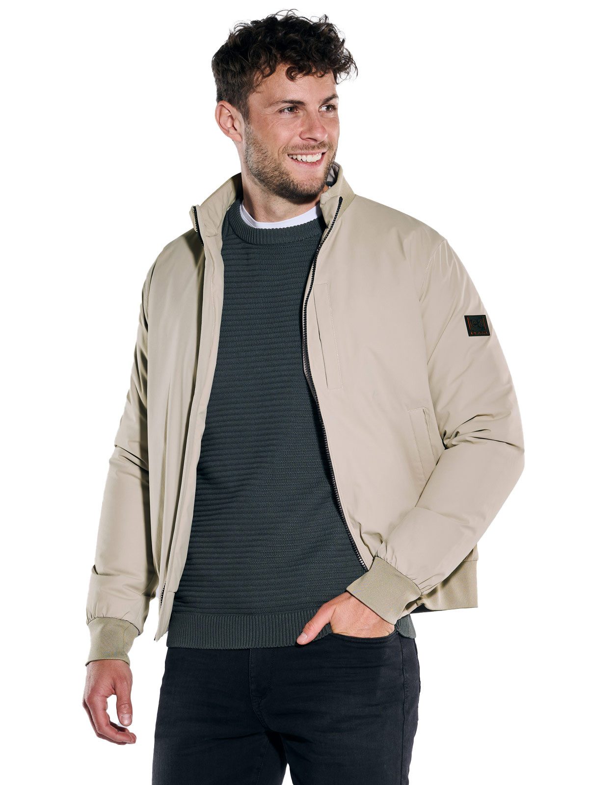 emilio adani Steppjacke Herren Übergangsjacke regular, Beige