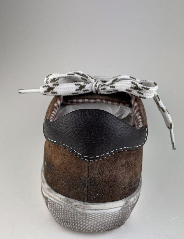 Maddox Kinder Leder Schuhe Sneaker 'Oskar" - Braun Nappato Wood Sneaker