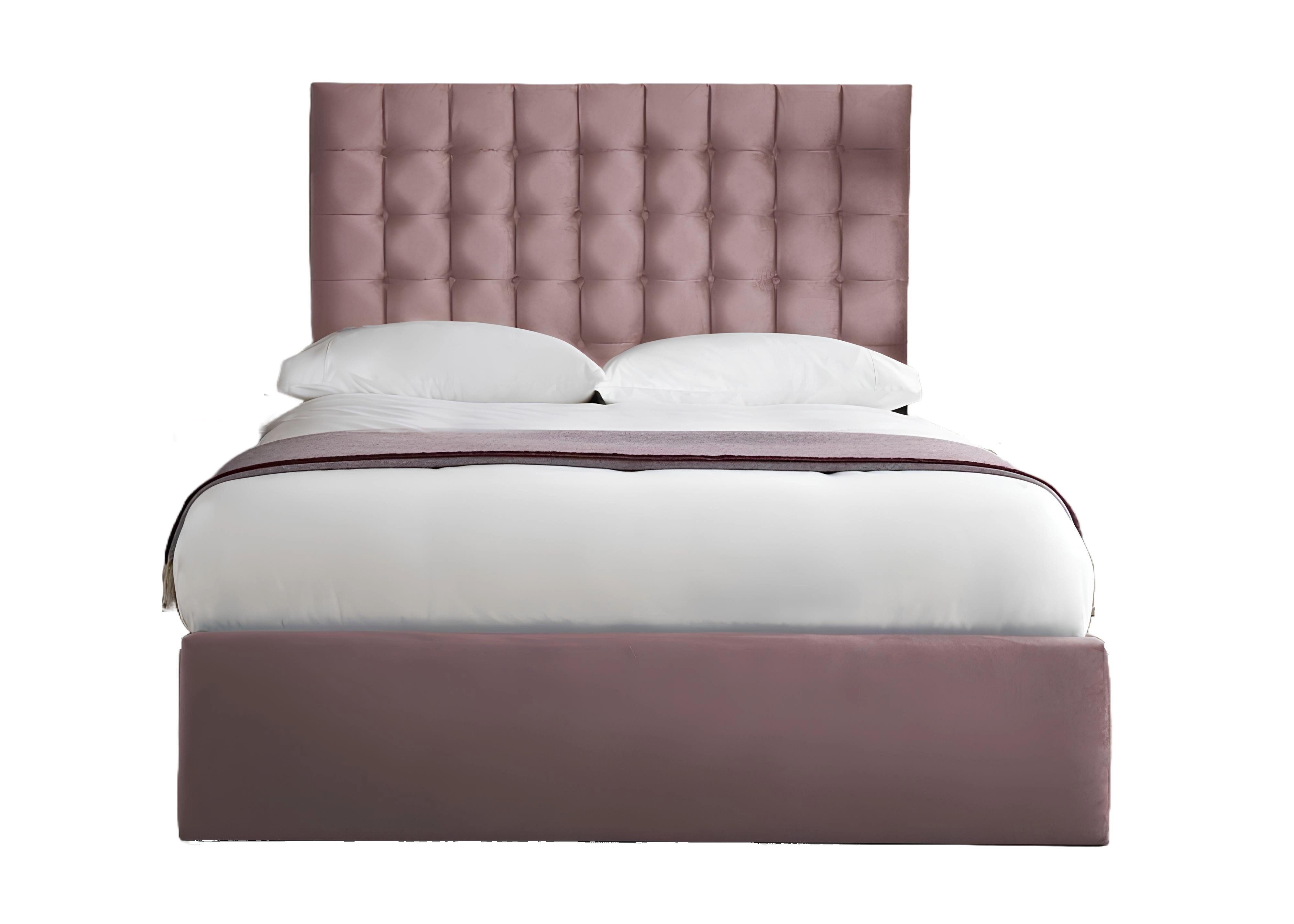 Xlmoebel Boxspringbett Rosa Samt Doppelbett im Chesterfield-Design mit Kristallen (1-St., Chesterfield Bett), Hergestellt in Europa