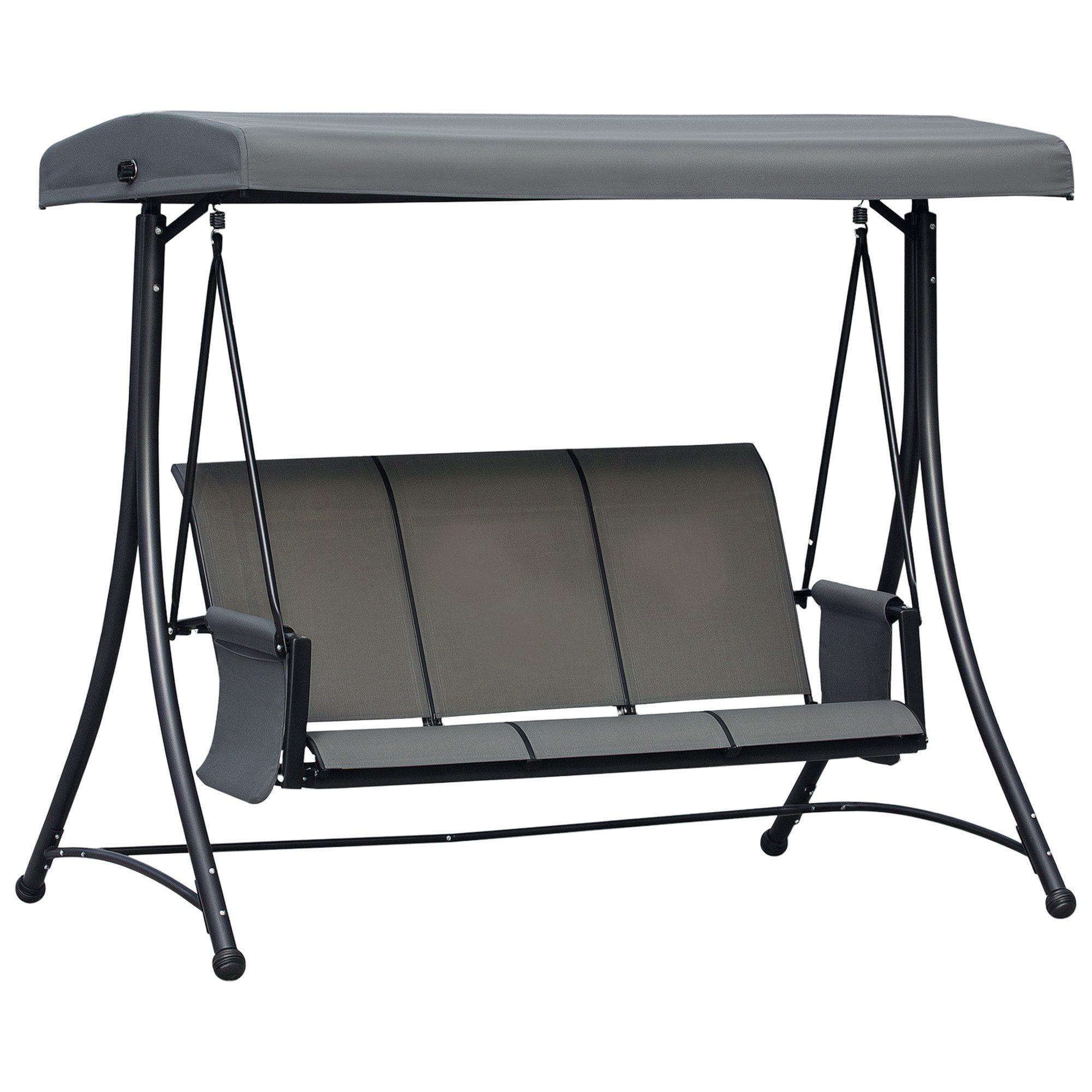 Outsunny Hollywoodschaukel Gartenschaukel mit Sonnendach, Aluminium, 3-Sitz günstig online kaufen