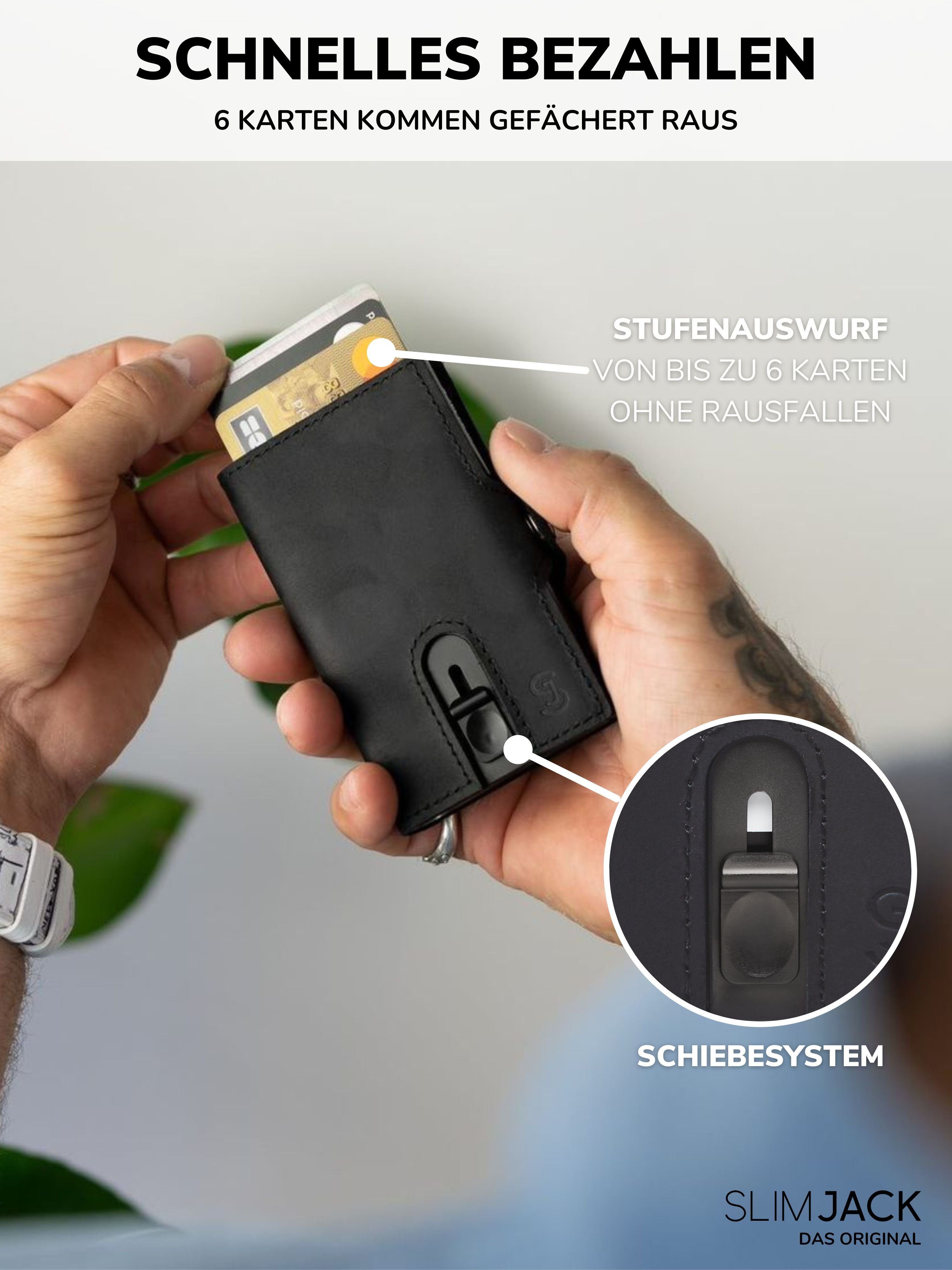 SLIMJACK Mini Geldbörse Herren - echt Leder - Münzfach RFID-Schutz - Cardho günstig online kaufen
