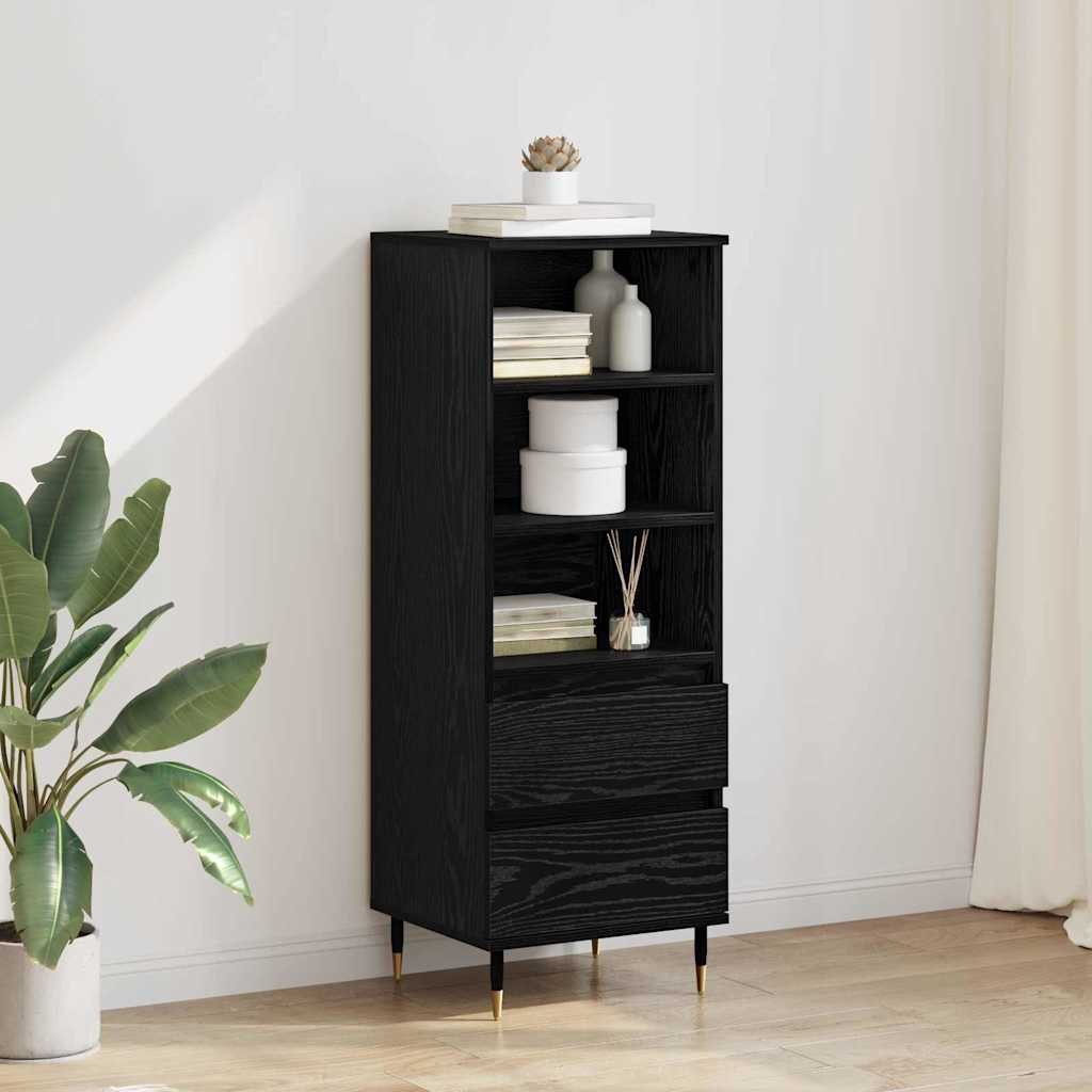 vidaXL Highboard Highboard Schwarz Eichen-Optik 40 x 36 x 110 cm Holzwerkstoff (1 St)