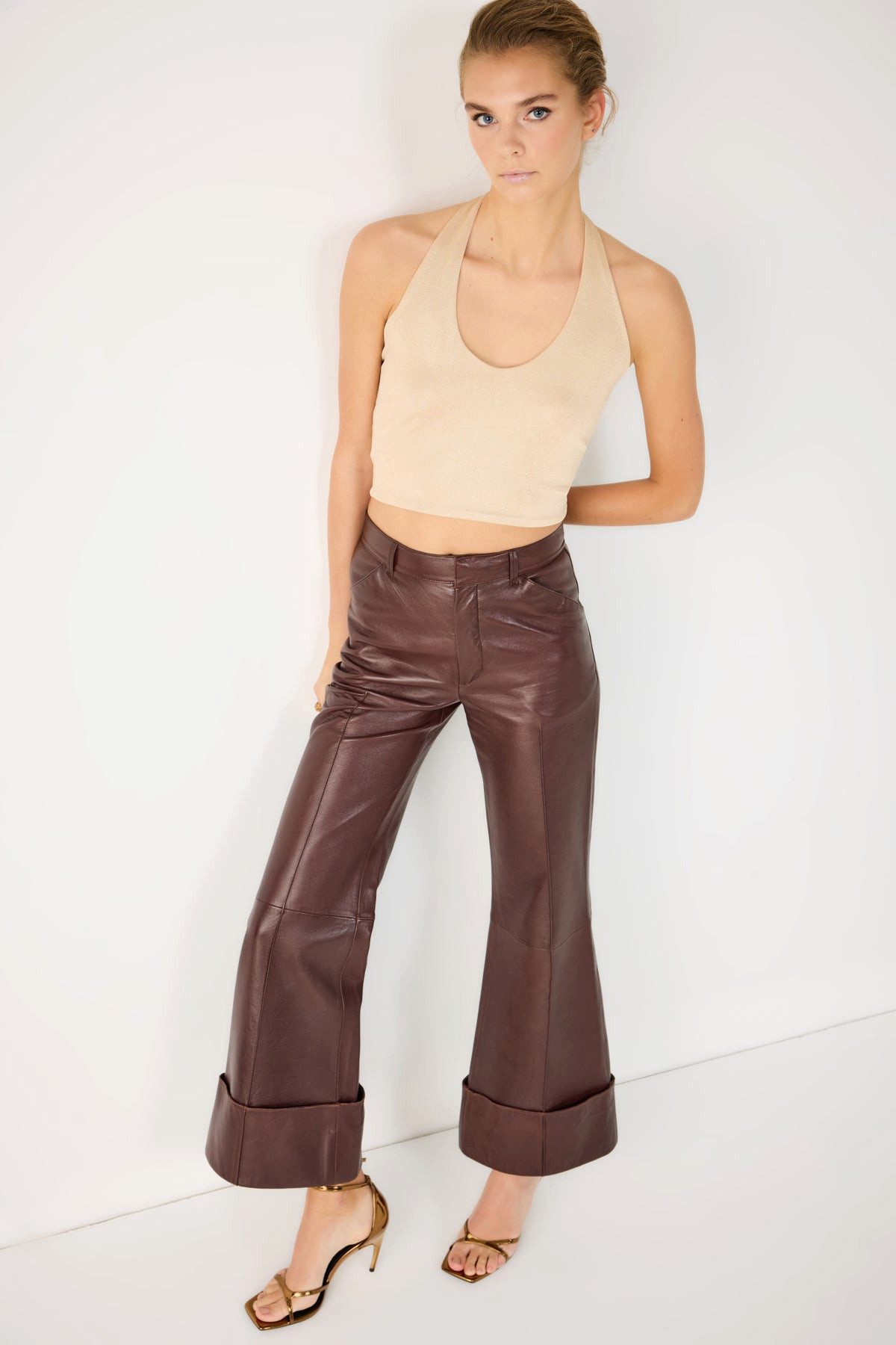 No Matter What Blusentop Glitzerndes Neckholder-Top mit glänzendem kurzem S günstig online kaufen