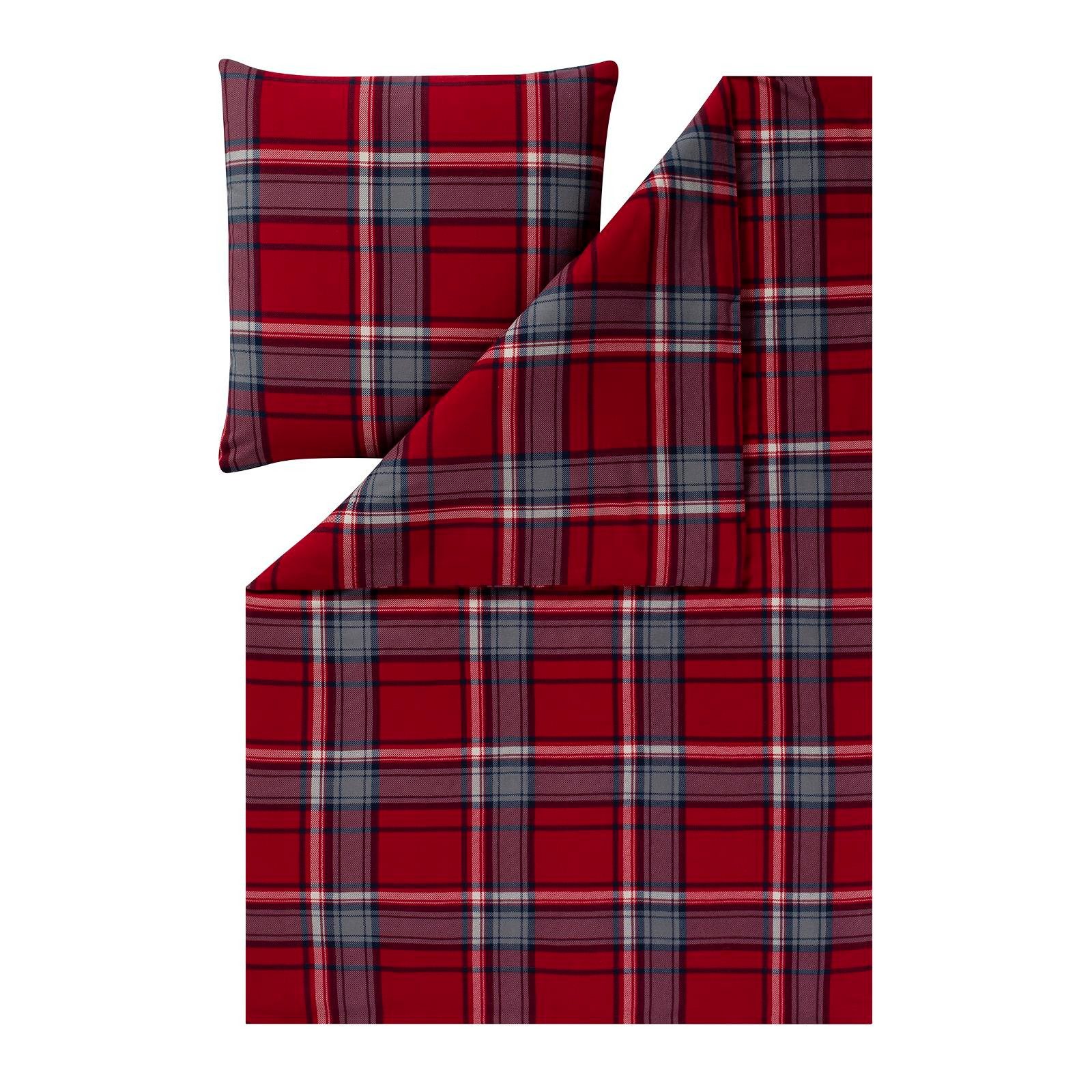 Estella Bettwäsche Estella Flanell Bettwäsche Hannes 4459-460 Kariert Rot G günstig online kaufen