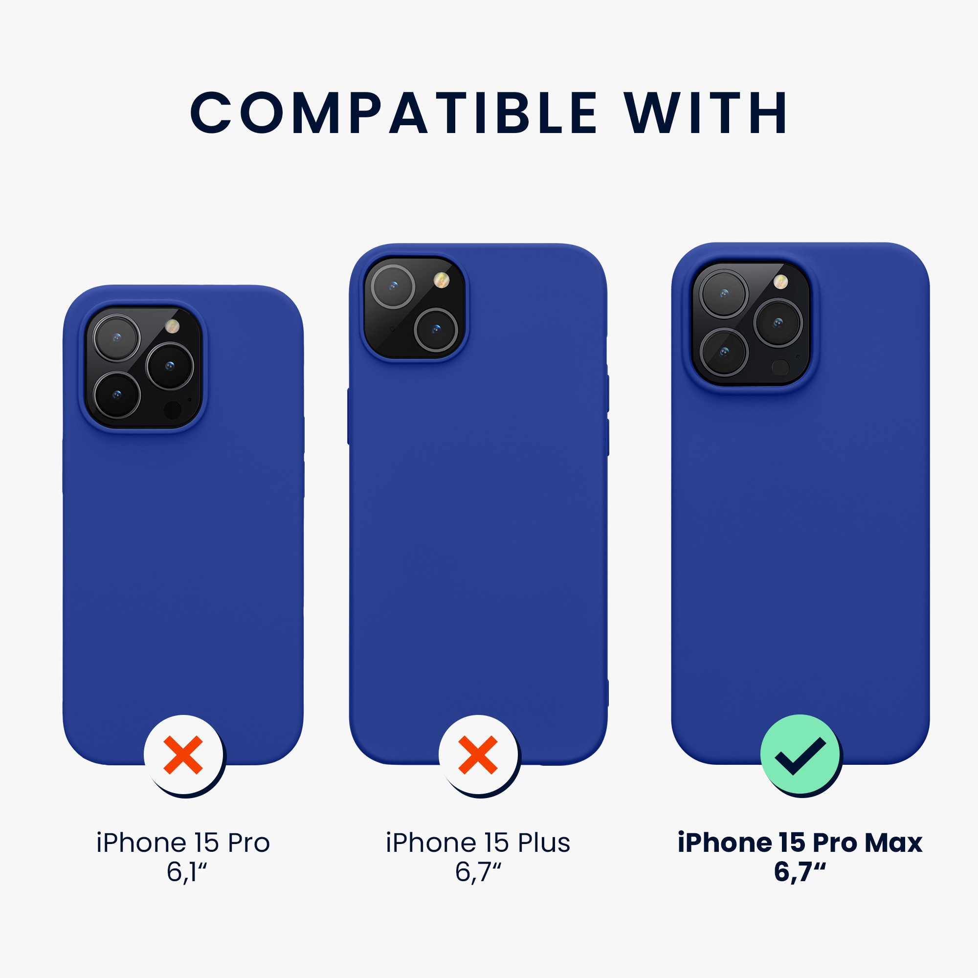 kwmobile Handyhülle Hülle für Apple iPhone 15 Pro Max, Hülle Silikon gummiert - Handyhülle - Handy Case Cover – Bild 2 von 5