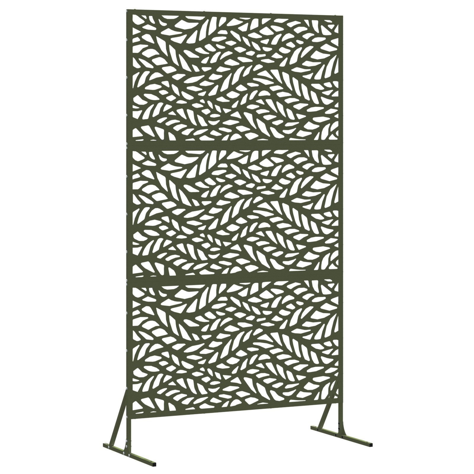 vidaXL Gartenzaun Metallzaun-Element Olivgrün Pulverbeschichteter Stahl günstig online kaufen