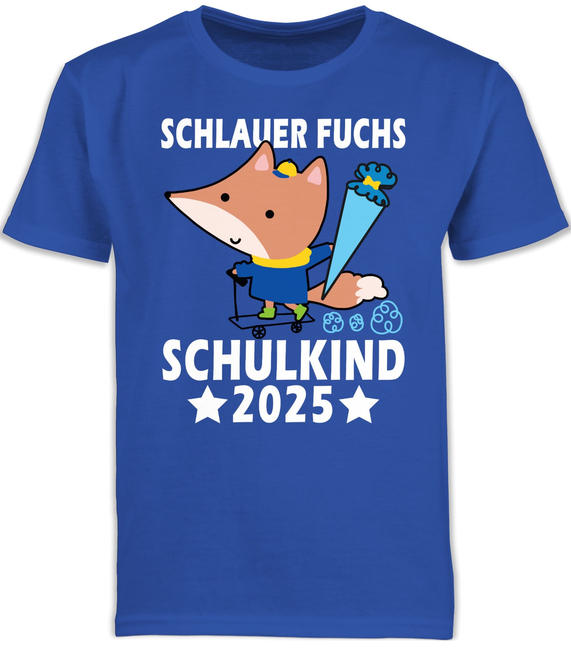T-Shirt Schlauer Fuchs Schulkind 2025