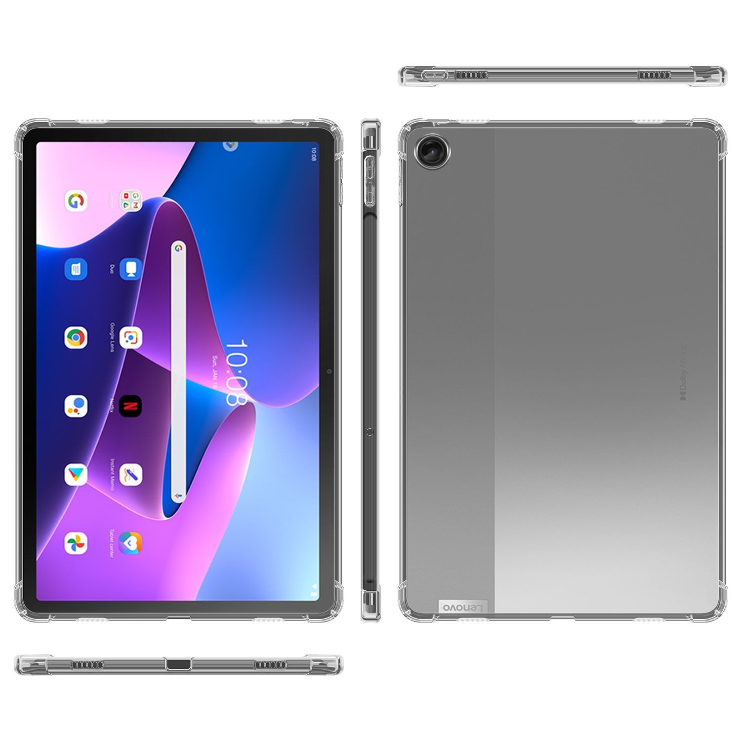 Cadorabo Tablet-Hülle für Lenovo Tab M10 Plus 3er Hülle Lenovo Tab M10 Plus 3er, Tablet Hülle TPU Silikon Schutzhülle Slim Transparent Case Cover