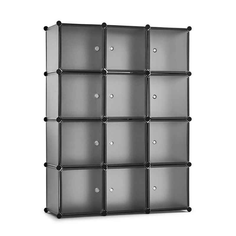 Mondeer Kleiderschrank Steckregal DIY Modular Schrank Regalsystem mit 2 Kleiderstange