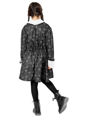 Metamorph Kostüm Wednesday Addams Totenkopf Kleid für Kinder, Lizenziertes Kleid für Kinder zur Wednesday-Serie auf Netflix