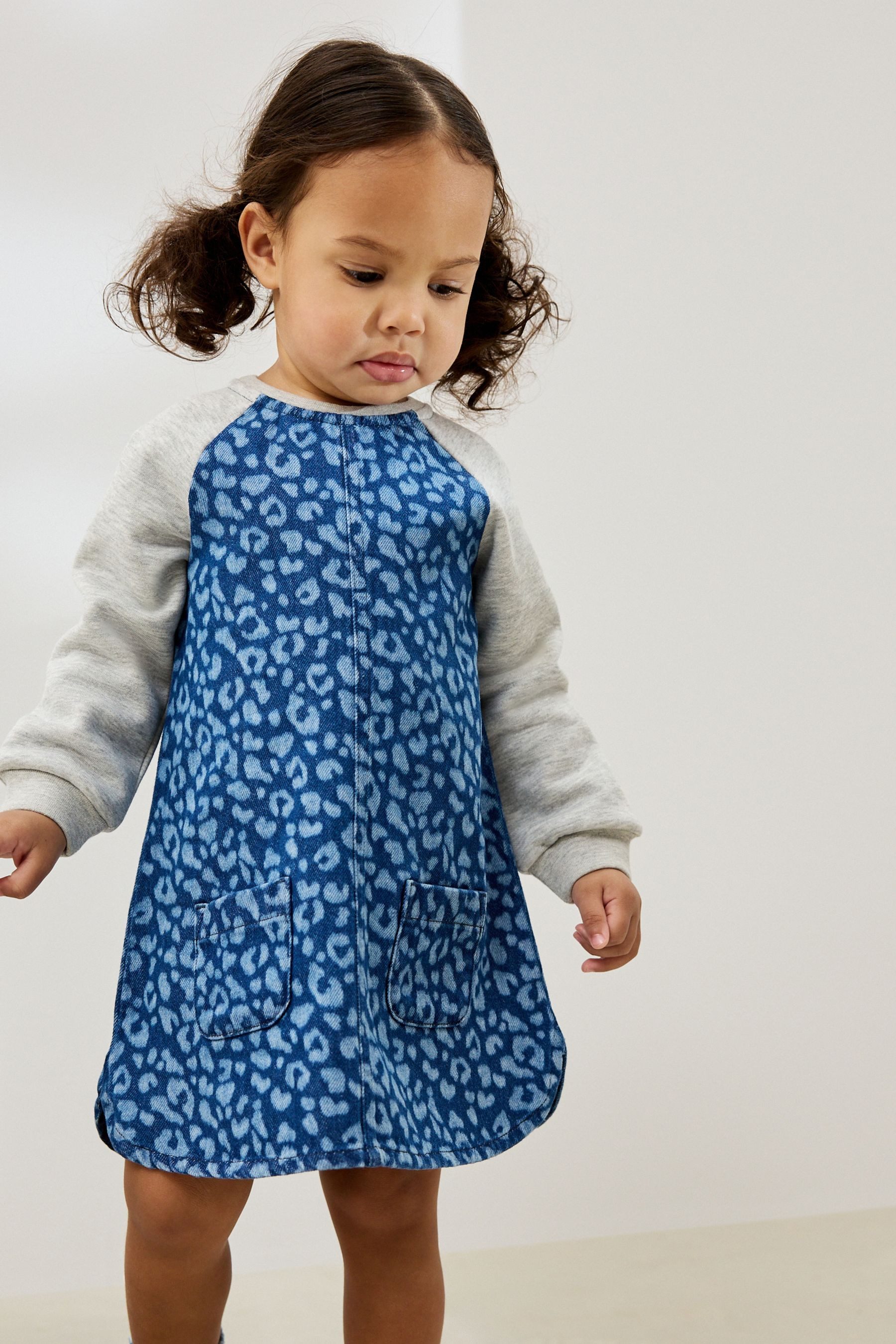 Next Jeanskleid Denim-Kleid mit Raglanärmeln (1-tlg)