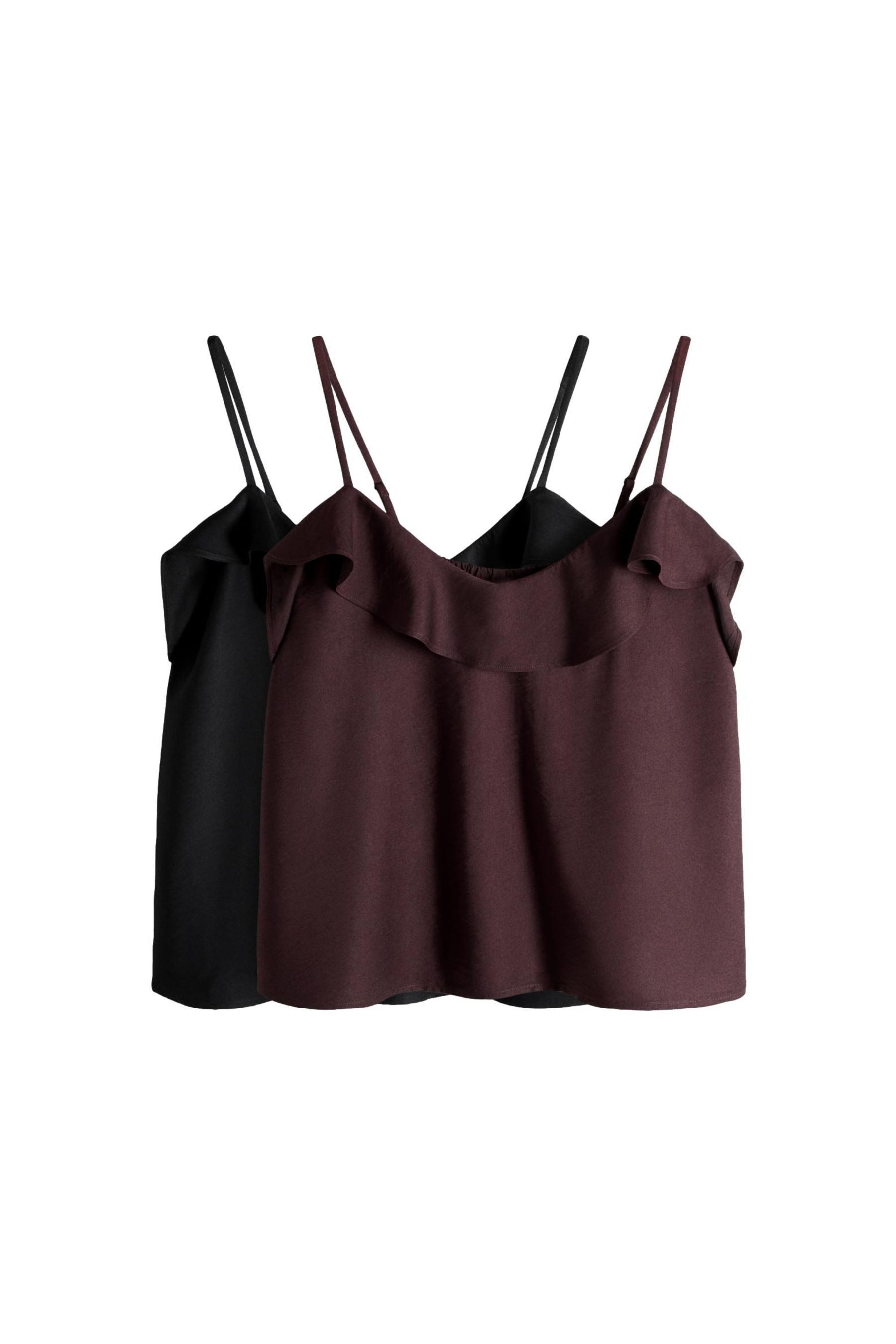 The Set Trägertop The Set Cami-Trägertops mit Rüschen, 2er-Pack (2-tlg)