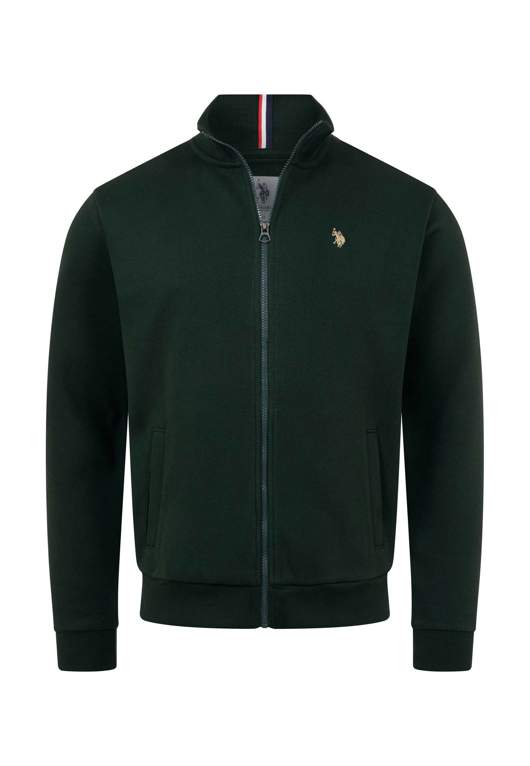 U.S. Polo Assn. Sweatjacke USTheoo – Herren Zip-Jacke mit Stehkragen und Logo-Stickerei Baumwoll-Polyester-Mix, weich, formstabil und mit Eingrifftaschen