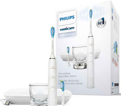 Philips Sonicare Elektrische Zahnbürste DiamondClean 9000 HX9913/17, Aufsteckbürsten: 2 St., mit integriertem Drücksensor, 4 Putzprogramme und 3 Intensitätsstufen