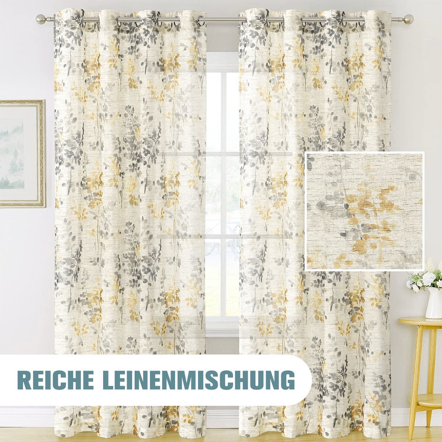 BYSURE Vorhang, Ösen (2 St), halbtransparent, günstig online kaufen