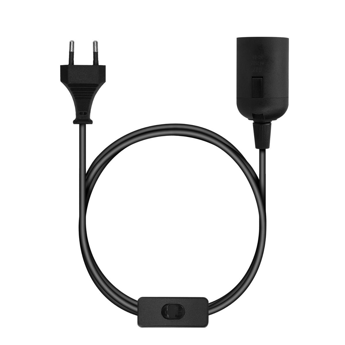 kwmobile Лампыfassung E27 Лампыfassung mit Schalter - E 27 Fassung mit 3,5m Netzkabel, (1-St)