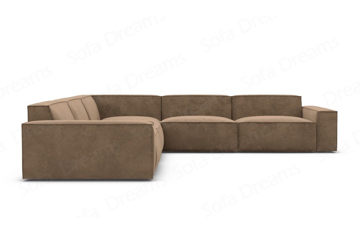 hellbraun-MO09 Polsterecksofa Sofa Sofa Loungesofa Stoffsofa, Dreams Formenta L Form Samtsofa Stoff Eckcouch Ecksofa