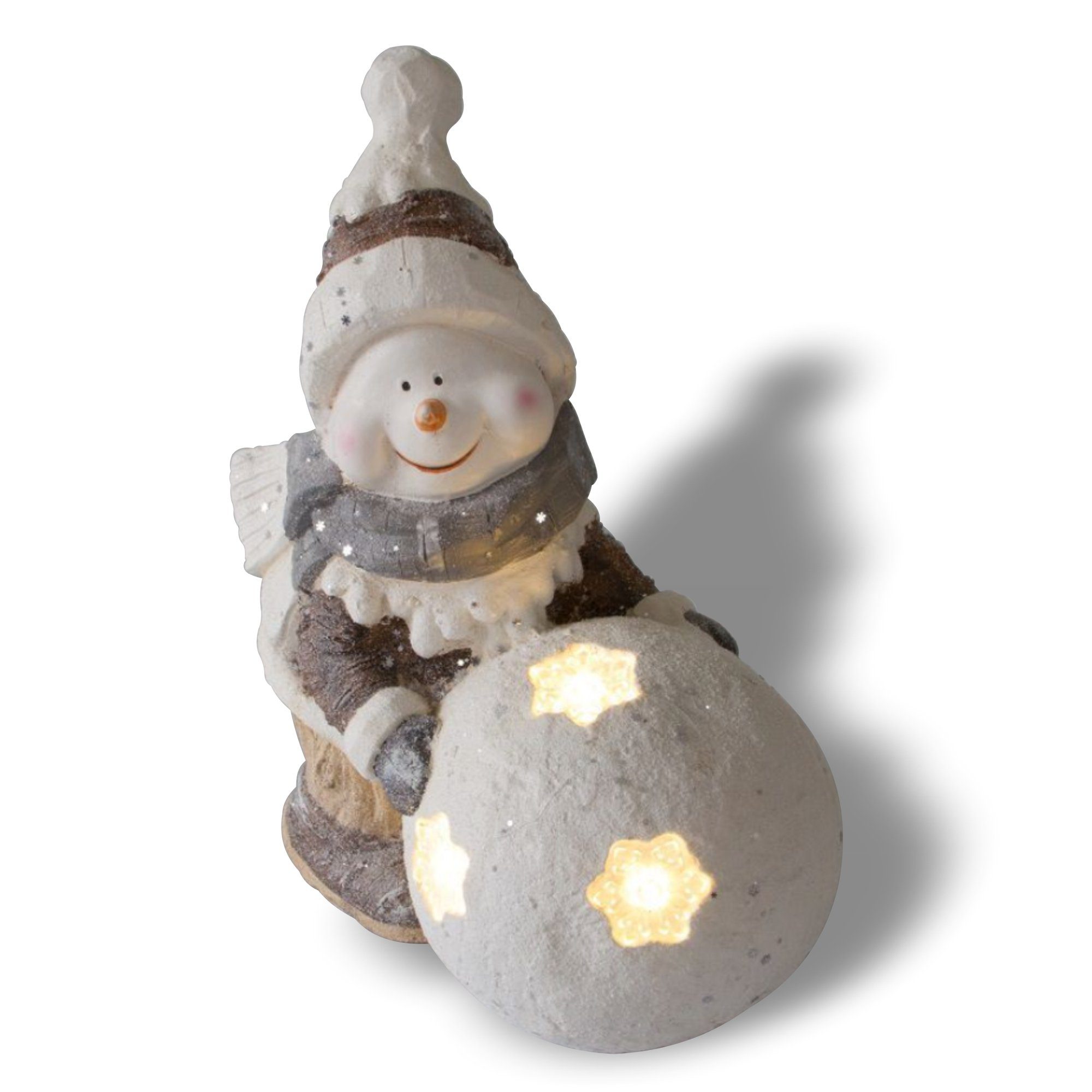 Weihnachtsfigur Weihnachtsdeko für außen, Schneemann mit LED