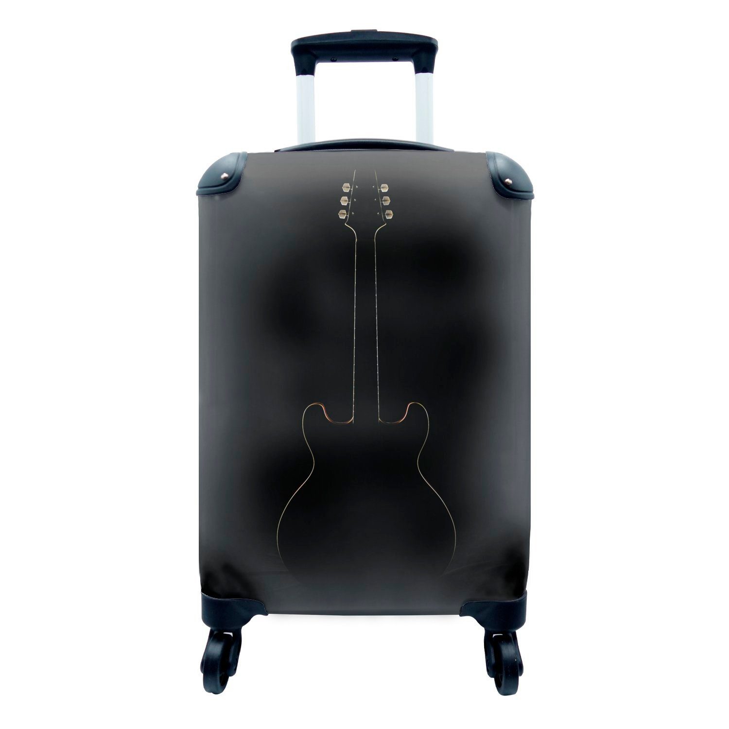 MuchoWow Handgepäckkoffer im für Eine E-Gitarre mit verschwindet Reisetasche Hintergrund, Handgepäck 4 Ferien, Rollen, rollen, Reisekoffer Trolley