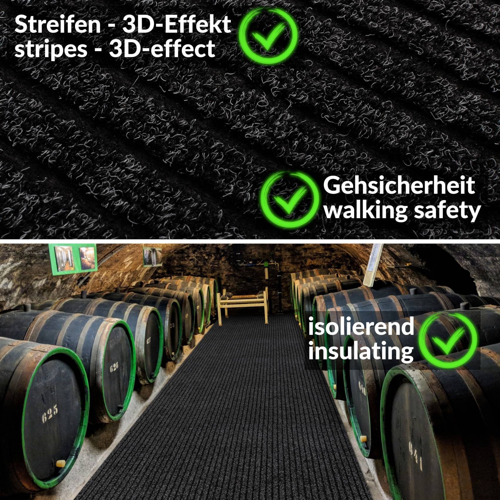 ANRO Läufer, eckig, Höhe: 8 mm, Textil